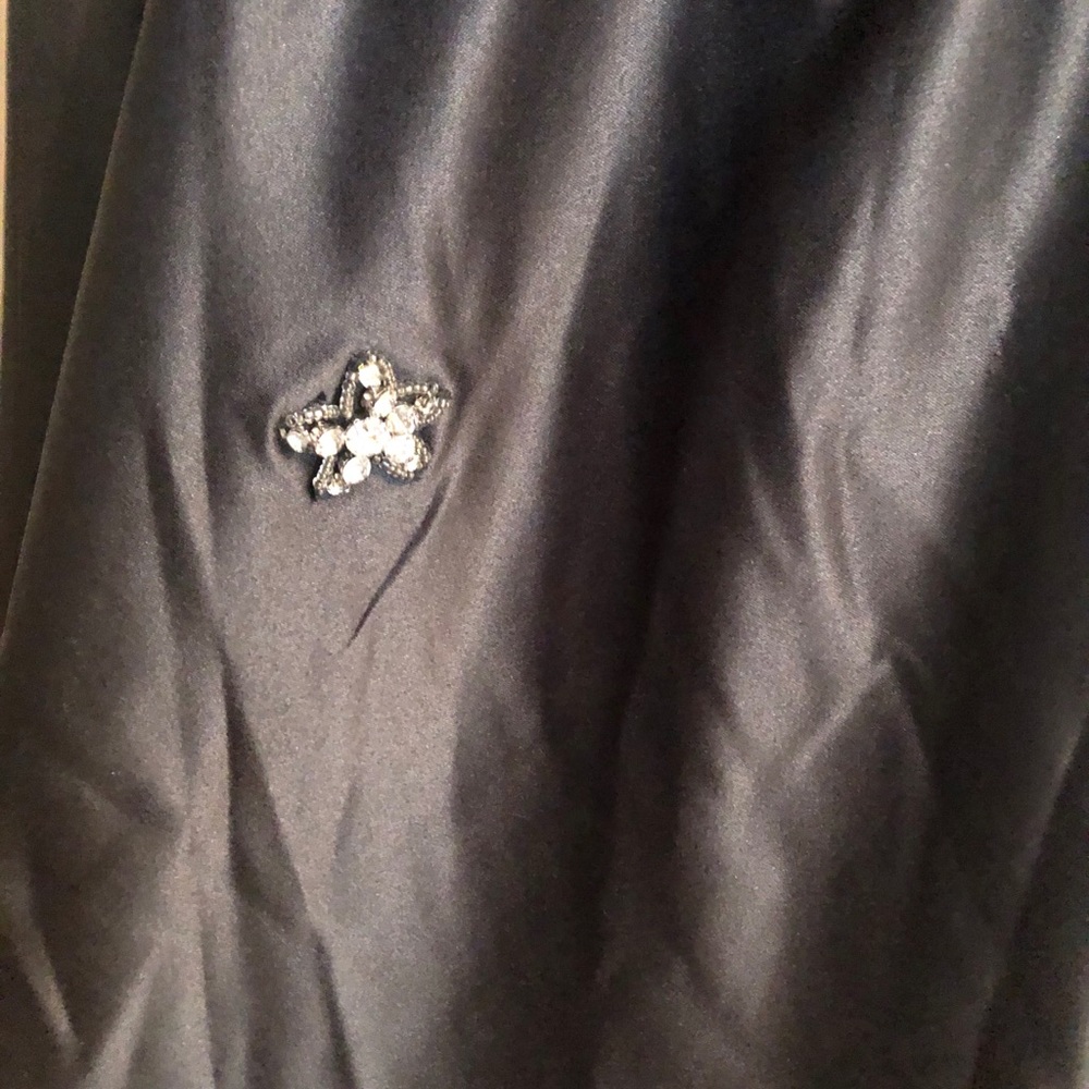 IMPERIAL black satin long skirt with crystal decals size medium - Picture 9 of 12